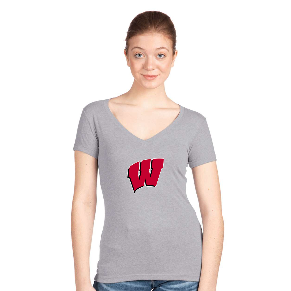 Women's Wisconsin Badgers  V-Neck T-Shirt