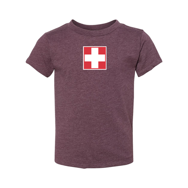 Switzerland National Football Soccer Team BELLA  CANVAS Toddler Jersey Tee