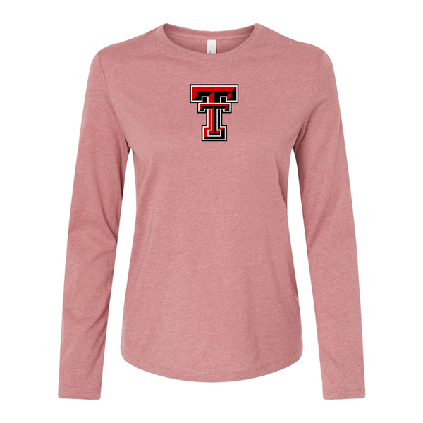 BELLA CANVAS Women’s Texas Tech Red Raiders  Jersey Long Sleeve Tee