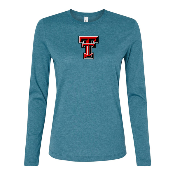 BELLA CANVAS Women’s Texas Tech Red Raiders  Jersey Long Sleeve Tee