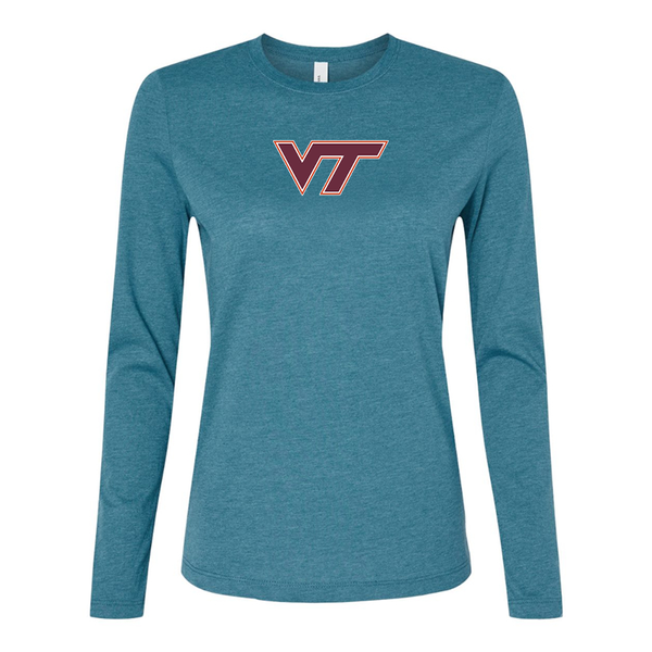 BELLA CANVAS Women’s Virginia Tech Hokies Jersey Long Sleeve Tee