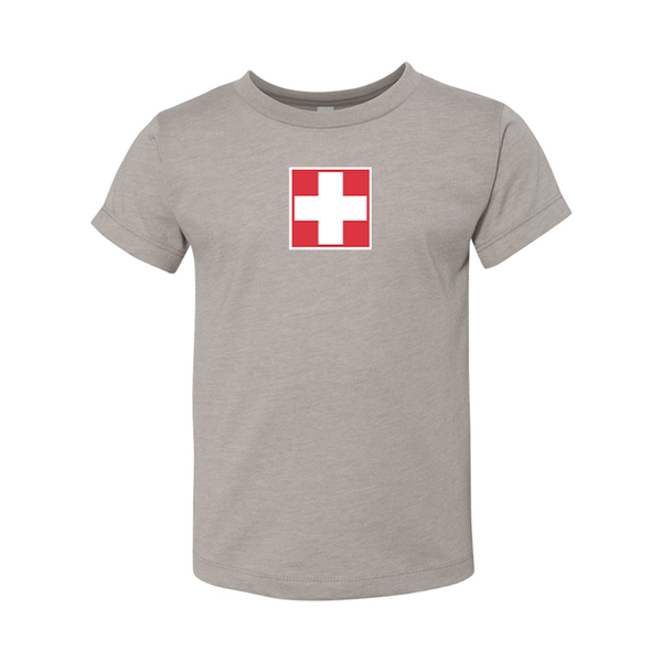 Switzerland National Football Soccer Team BELLA  CANVAS Toddler Jersey Tee