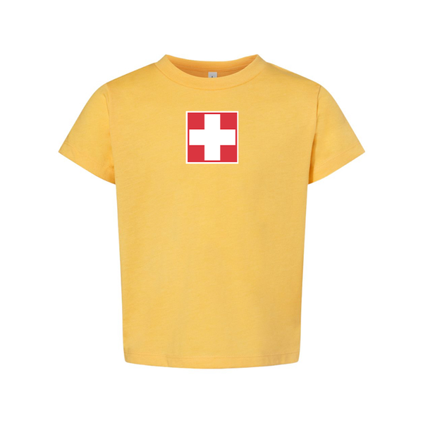 Switzerland National Football Soccer Team BELLA  CANVAS Toddler Jersey Tee