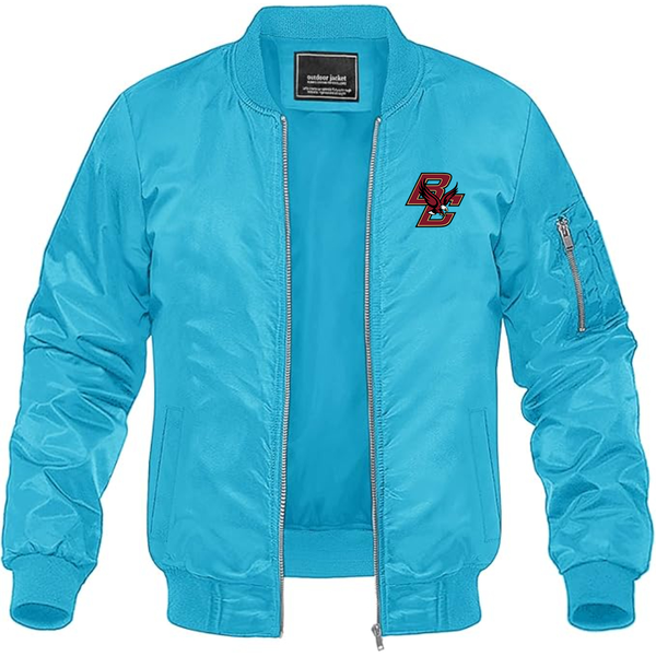 Men's Boston College Eagles  Lightweight Bomber Jacket Windbreaker Softshell Varsity Jacket Coat