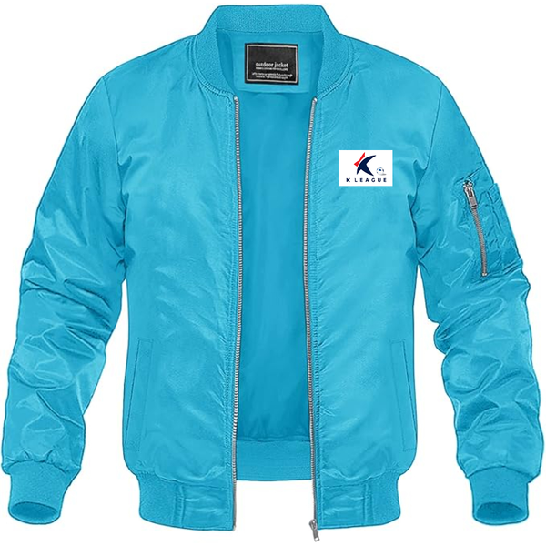 Men's  K League  Logo Lightweight Bomber Jacket Windbreaker Softshell Varsity Jacket Coat