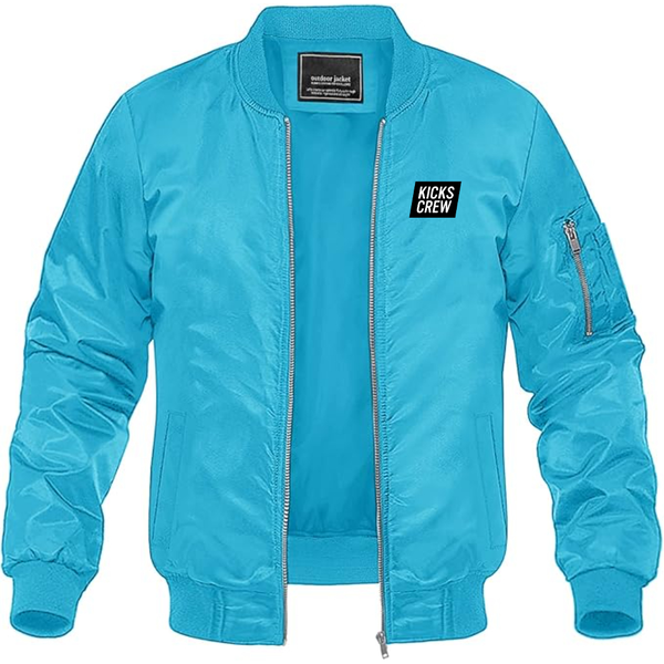 Men's  Kickscrew Logo Lightweight Bomber Jacket Windbreaker Softshell Varsity Jacket Coat