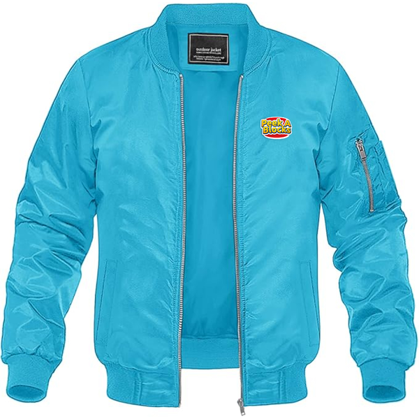 Men's  Peek A Blocks  Lightweight Bomber Jacket Windbreaker Softshell Varsity Jacket Coat