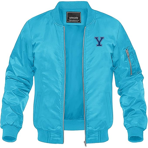 Men's Yale Bulldogs Lightweight Bomber Jacket Windbreaker Softshell Varsity Jacket Coat