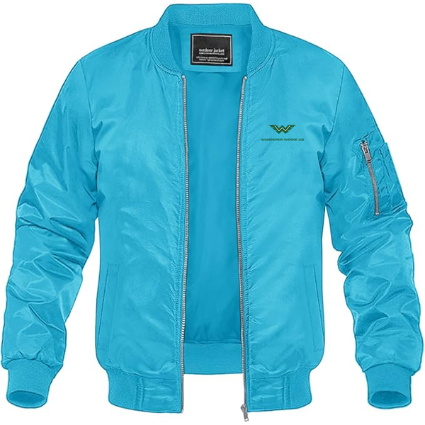 Men's Wanderer Werke Logo Lightweight Bomber Jacket Windbreaker Softshell Varsity Jacket Coat