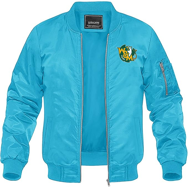 Men's  William and Mary Tribe Lightweight Bomber Jacket Windbreaker Softshell Varsity Jacket Coat
