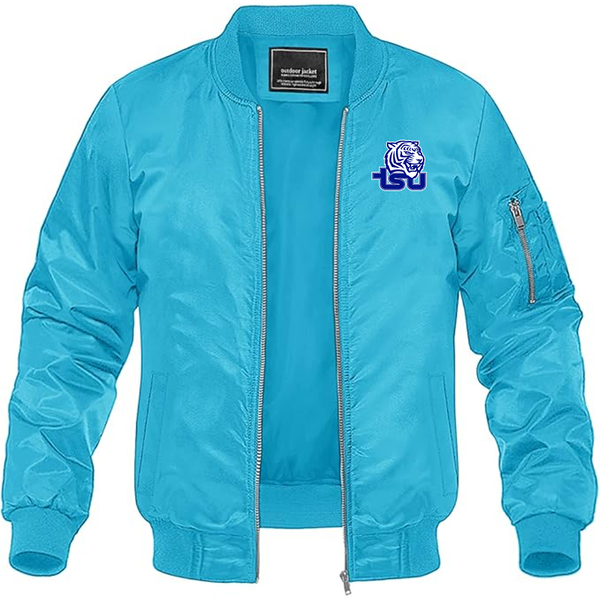 Men's Tennessee State Tigers Lightweight Bomber Jacket Windbreaker Softshell Varsity Jacket Coat