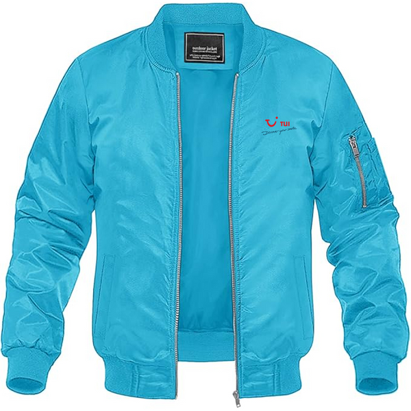 Men's tui Logo Lightweight Bomber Jacket Windbreaker Softshell Varsity Jacket Coat