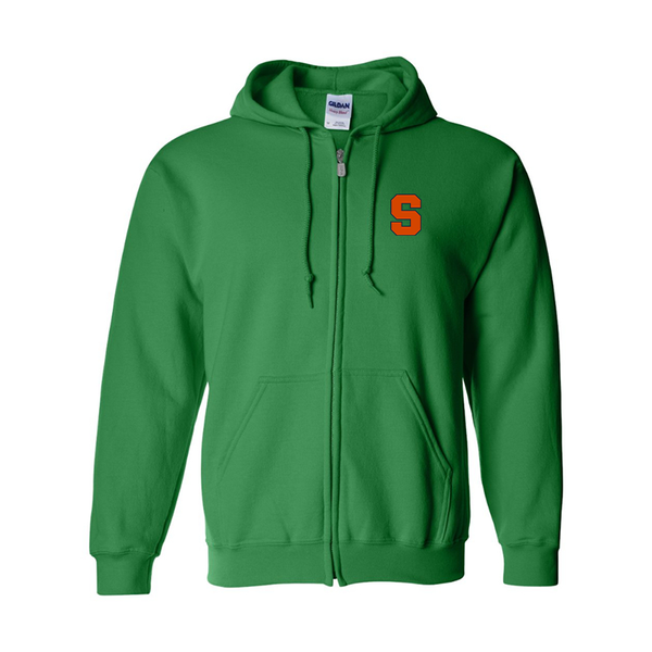Men's Syracuse Orange Gildan  Heavy Blend Full Zip Hooded Sweatshirt