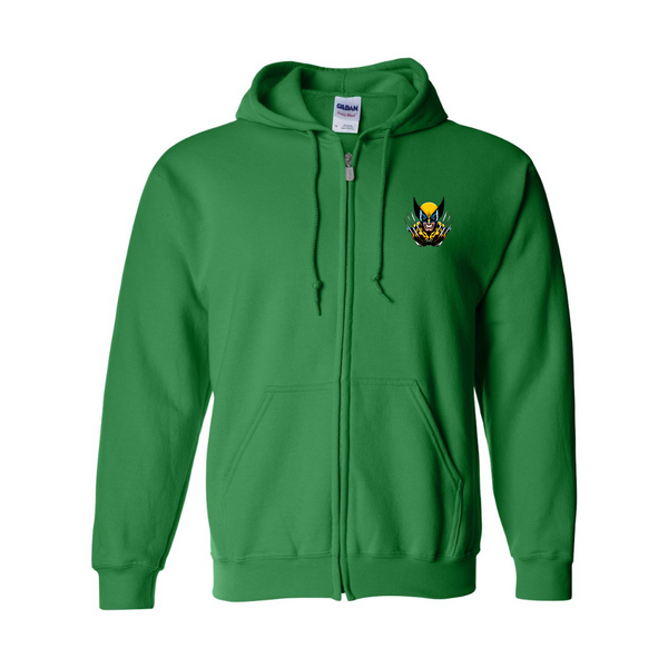 Men's Wolverine 2025 Art  Gildan  Heavy Blend Full Zip Hooded Sweatshirt