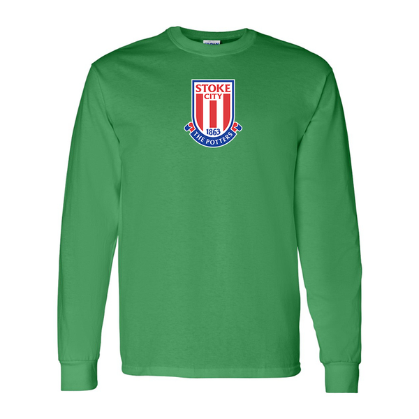 Men's Stoke City Soccer Gildan Heavy Cotton Long Sleeve T-Shirt