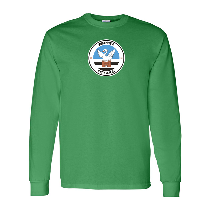 Men's Swansea City Soccer Gildan Heavy Cotton Long Sleeve T-Shirt