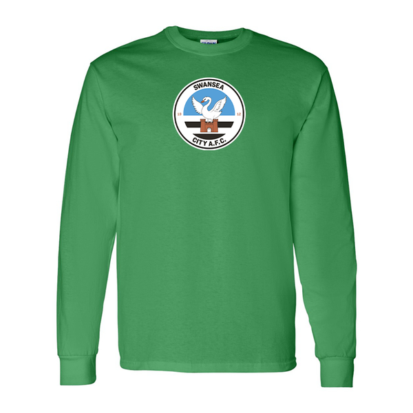 Men's Swansea City Soccer Gildan Heavy Cotton Long Sleeve T-Shirt