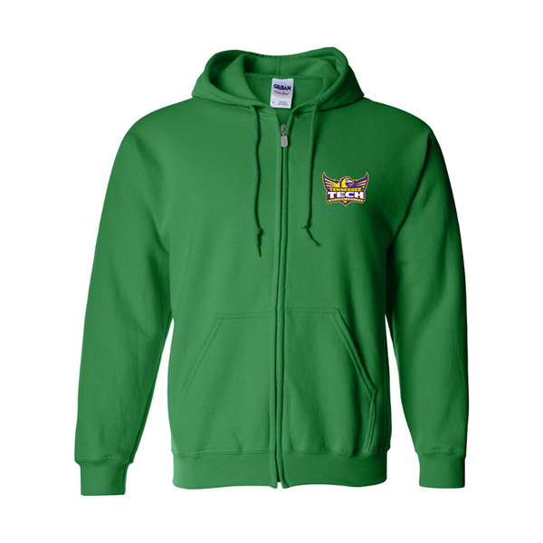 Men's Tennessee Tech Golden Eagles Gildan  Heavy Blend Full Zip Hooded Sweatshirt
