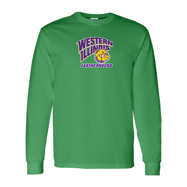Men's Western Illinois Leathernecks Gildan Heavy Cotton Long Sleeve T-Shirt