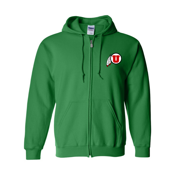 Men's  Utah Utes Gildan  Heavy Blend Full Zip Hooded Sweatshirt