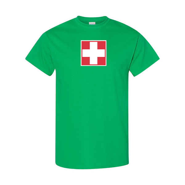 Men's Switzerland National Football Soccer Team Gildan Heavy Cotton T-Shirt