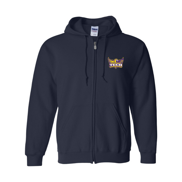 Men's Tennessee Tech Golden Eagles JERZEES NuBlend Full-Zip Hooded Sweatshirt