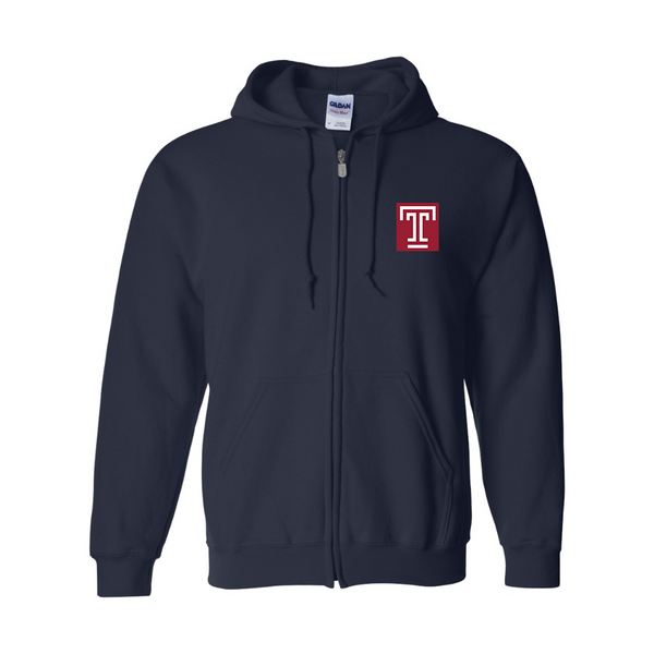 Men's Temple Owls JERZEES NuBlend Full-Zip Hooded Sweatshirt