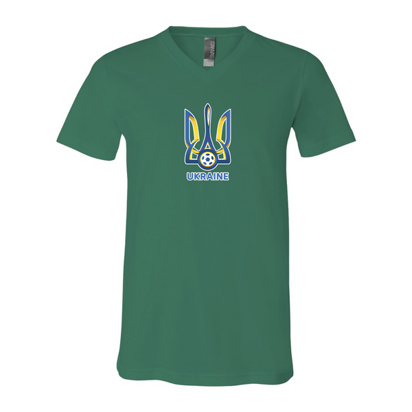 Ukraine National Football Soccer Team BELLA  CANVAS - Jersey V-Neck T-Shirt