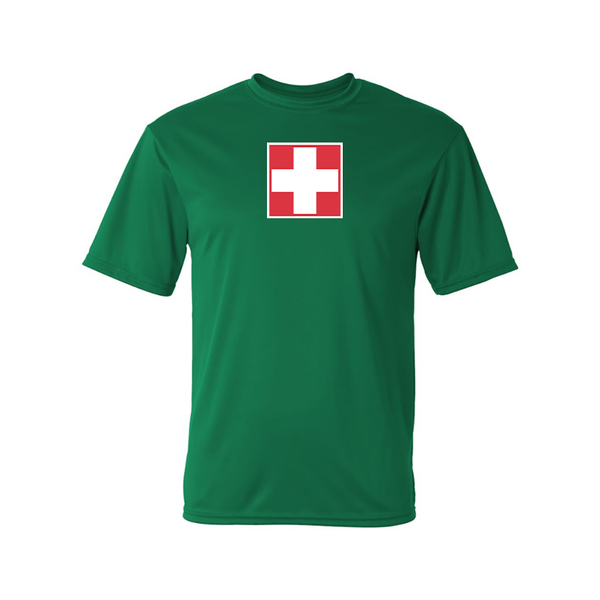 Men's Switzerland National Football Soccer Team Polyester T-Shirt