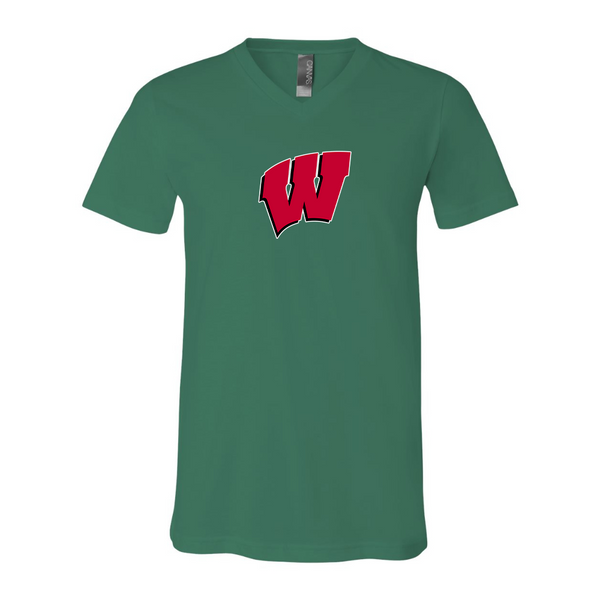 Wisconsin Badgers BELLA  CANVAS - Jersey V-Neck T-Shirt