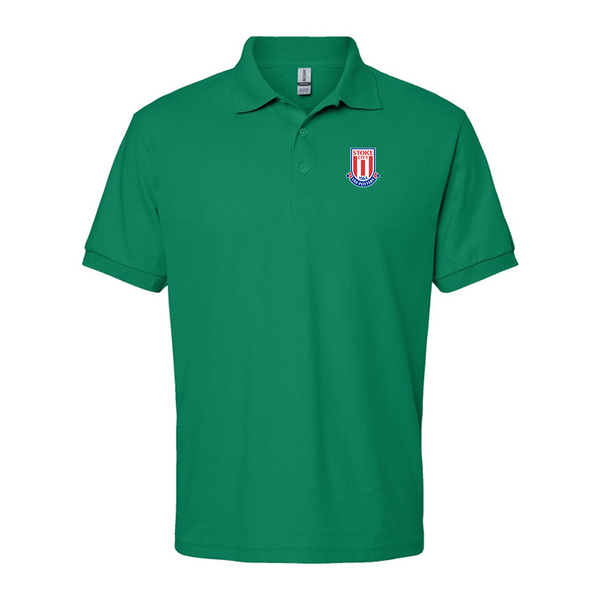 Men's Stoke City Soccer  Gildan Dry Blend Jersey Polo