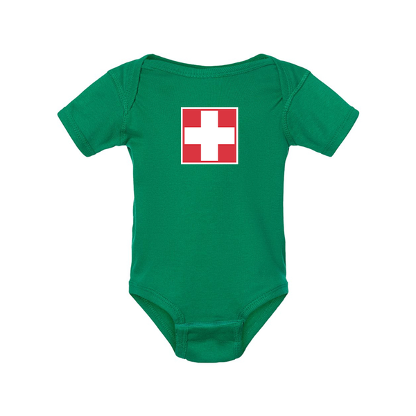 Switzerland National Football Soccer Team Rabbit Skins Infant Baby Rib Bodysuit