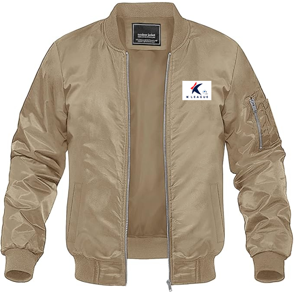 Men's  K League  Logo Lightweight Bomber Jacket Windbreaker Softshell Varsity Jacket Coat
