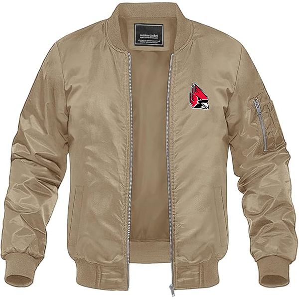 Men's  Ball State Cardinals Lightweight Bomber Jacket Windbreaker Softshell Varsity Jacket Coat