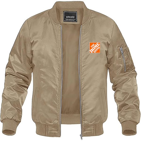 Men's The Home Depot Lightweight Bomber Jacket Windbreaker Softshell Varsity Jacket Coat