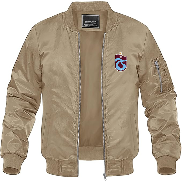 Men's Trabzonspor Soccer Lightweight Bomber Jacket Windbreaker Softshell Varsity Jacket Coat