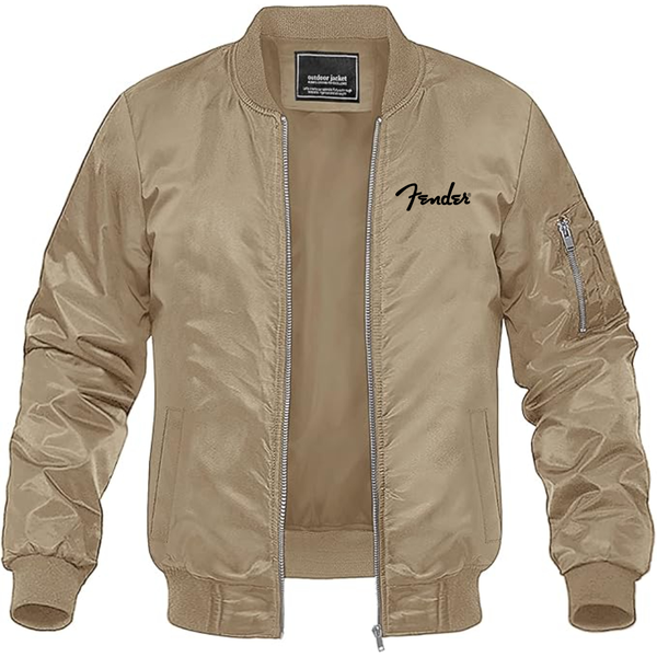 Men's Fender Lightweight Bomber Jacket Windbreaker Softshell Varsity Jacket Coat
