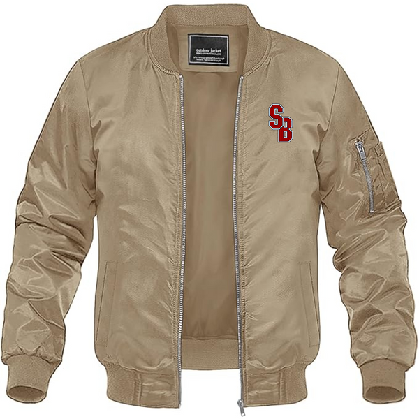 Men's Stony Brook Seawolves Lightweight Bomber Jacket Windbreaker Softshell Varsity Jacket Coat