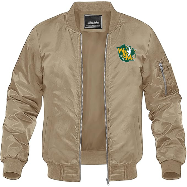 Men's  William and Mary Tribe Lightweight Bomber Jacket Windbreaker Softshell Varsity Jacket Coat