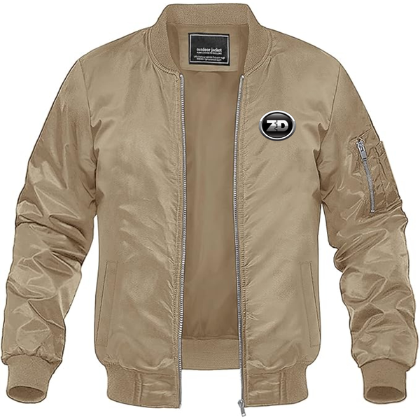 Men's Zhidou  Logo Lightweight Bomber Jacket Windbreaker Softshell Varsity Jacket Coat