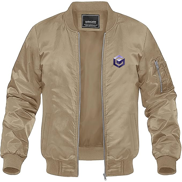 Men's Nintendo GameCube Logo Lightweight Bomber Jacket Windbreaker Softshell Varsity Jacket Coat