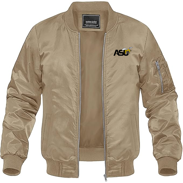 Men's Alabama State Hornets  Lightweight Bomber Jacket Windbreaker Softshell Varsity Jacket Coat