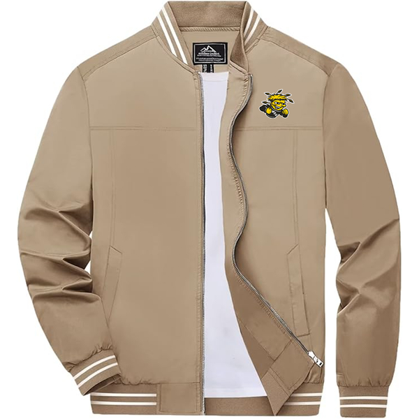 Men's   Wichita State Shockers Lightweight Zip-Up Bomber Jacket  Ribbed Collar and Cuffs Outerwear