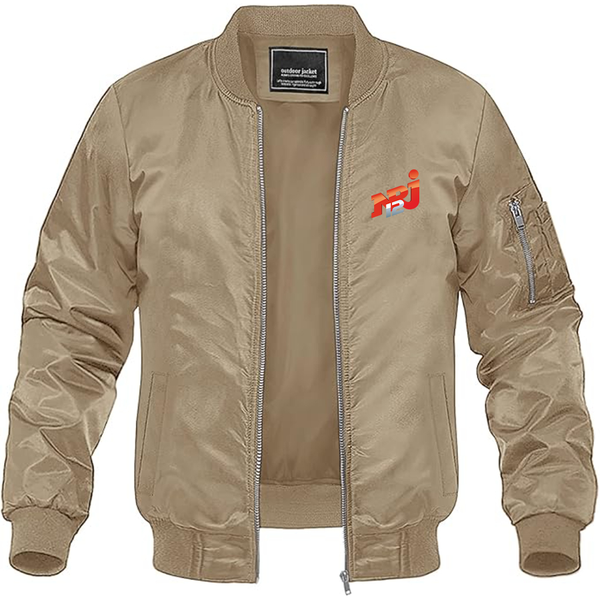 Men's NRJ 12 Logo  Lightweight Bomber Jacket Windbreaker Softshell Varsity Jacket Coat