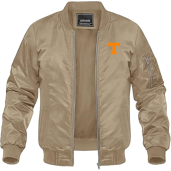 Men's Tennessee Volunteers Lightweight Bomber Jacket Windbreaker Softshell Varsity Jacket Coat