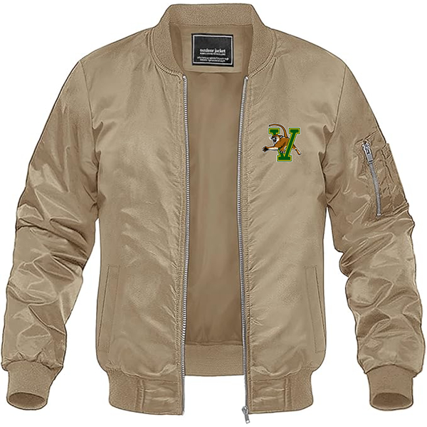 Men's Vermont Catamounts  Lightweight Bomber Jacket Windbreaker Softshell Varsity Jacket Coat