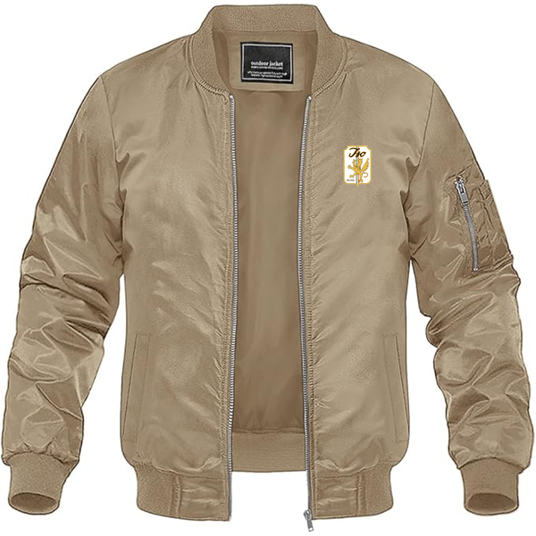 Men's Iso Logo Lightweight Bomber Jacket Windbreaker Softshell Varsity Jacket Coat