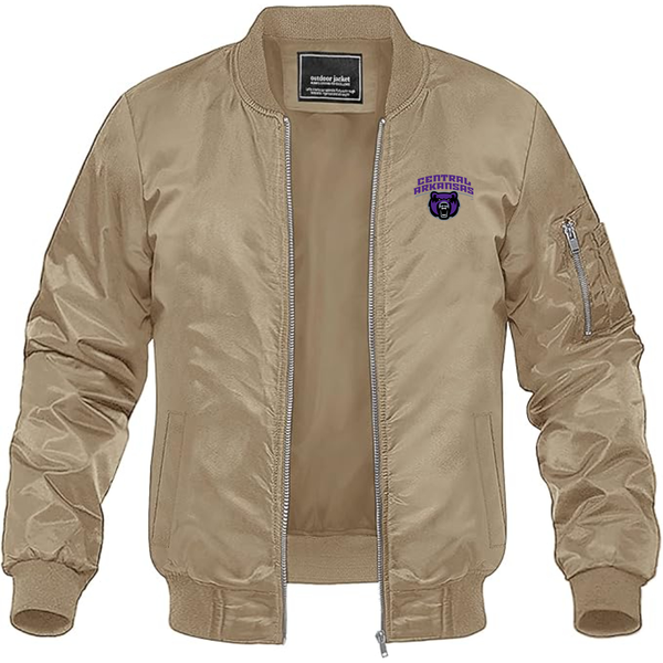 Men's Central Arkansas Bears  Lightweight Bomber Jacket Windbreaker Softshell Varsity Jacket Coat
