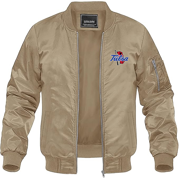 Men's Tulsa Golden Hurricane Lightweight Bomber Jacket Windbreaker Softshell Varsity Jacket Coat