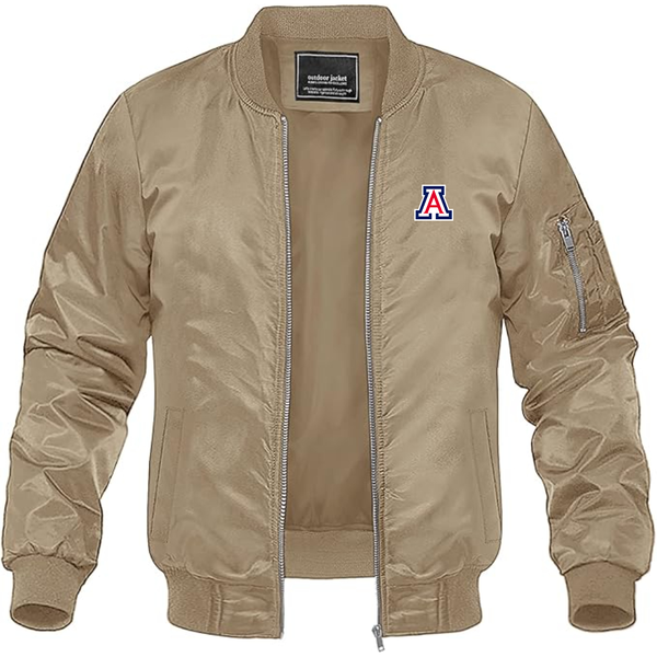 Men's Arizona Wildcats Lightweight Bomber Jacket Windbreaker Softshell Varsity Jacket Coat